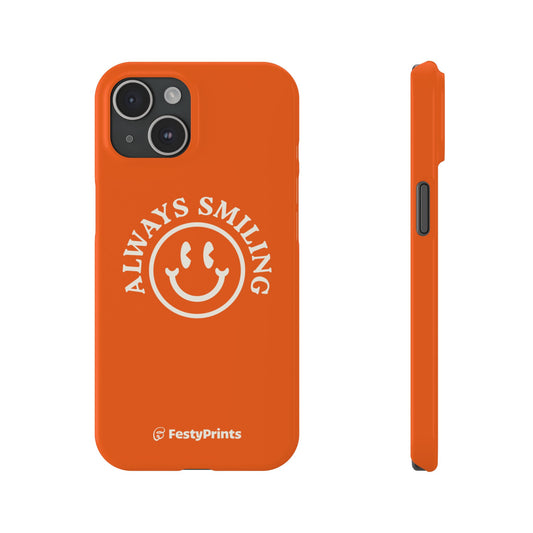 Always Smiling iPhone 15 Orange Phone Case