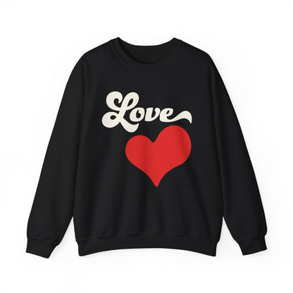 Love Valentine's Day Black Sweatshirt