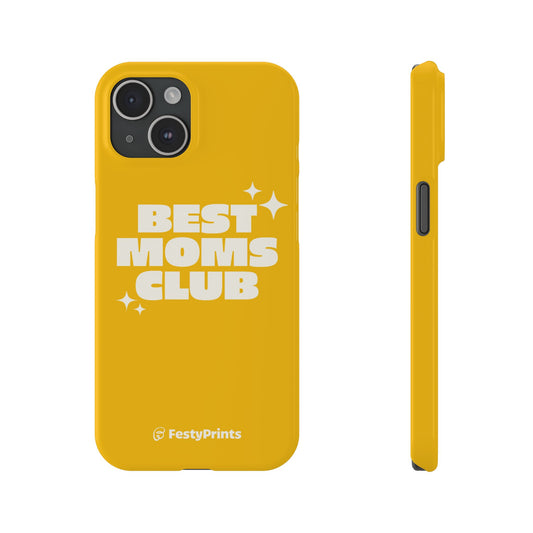 Best Moms Club iPhone 15 Yellow Phone Case